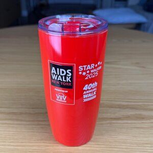AIDS Walk New York 40th Annual Walk 2025 Red Drink Tumbler w/Lid New & Unused
